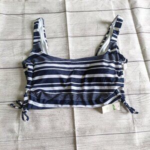NWT Aerie Scoop stripe padded adjustable tie side bikini top